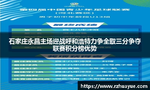 石家庄永昌主场迎战呼和浩特力争全取三分争夺联赛积分榜优势